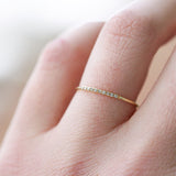 Gold and Diamond Thin Stacking Ring